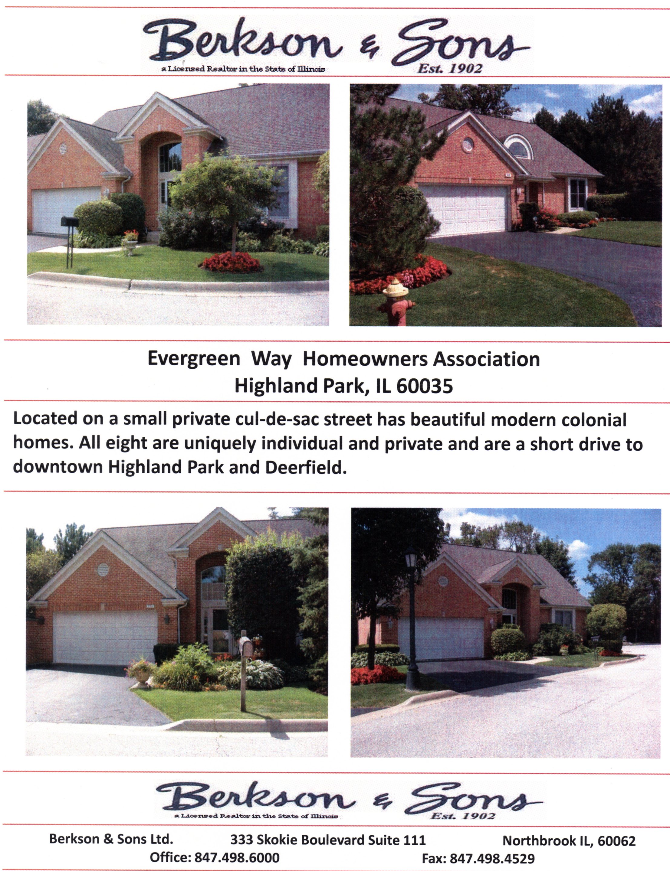 Berkson & Sons - Evergreen Way Homeowners Association